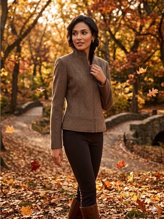 ANTONIO MELANI Jackets & Blazers - ANTONIO MELANI Brown Herringbone Wool Blazer (14)
